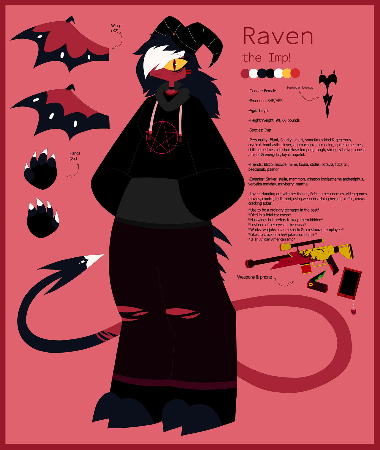 Raven the Imp (New Helluva boss OC) by KuwoShiZilla on DeviantArt