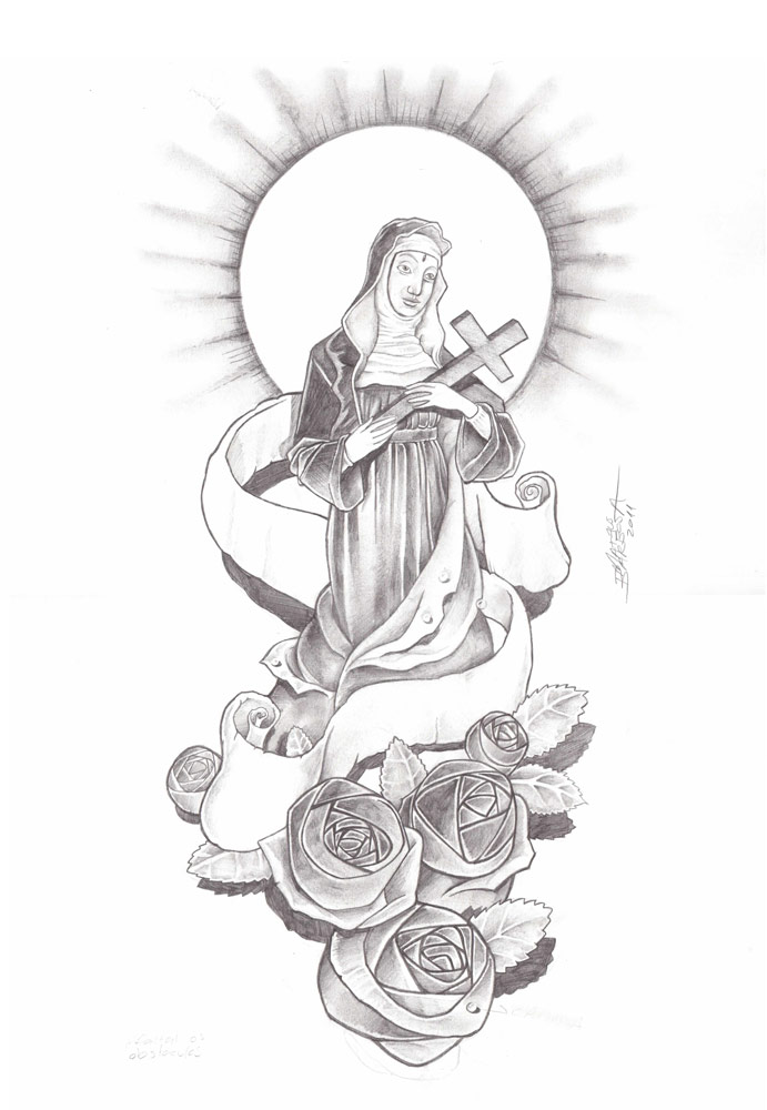 Santa Rita de Cassia tattoo by mateuzord on DeviantArt
