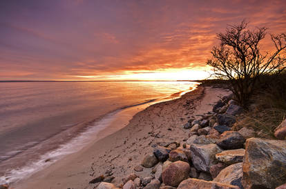 Fantastic sunset on the coast