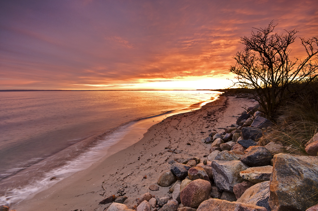 Fantastic sunset on the coast