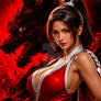 Elegant fighter in fiery contrast