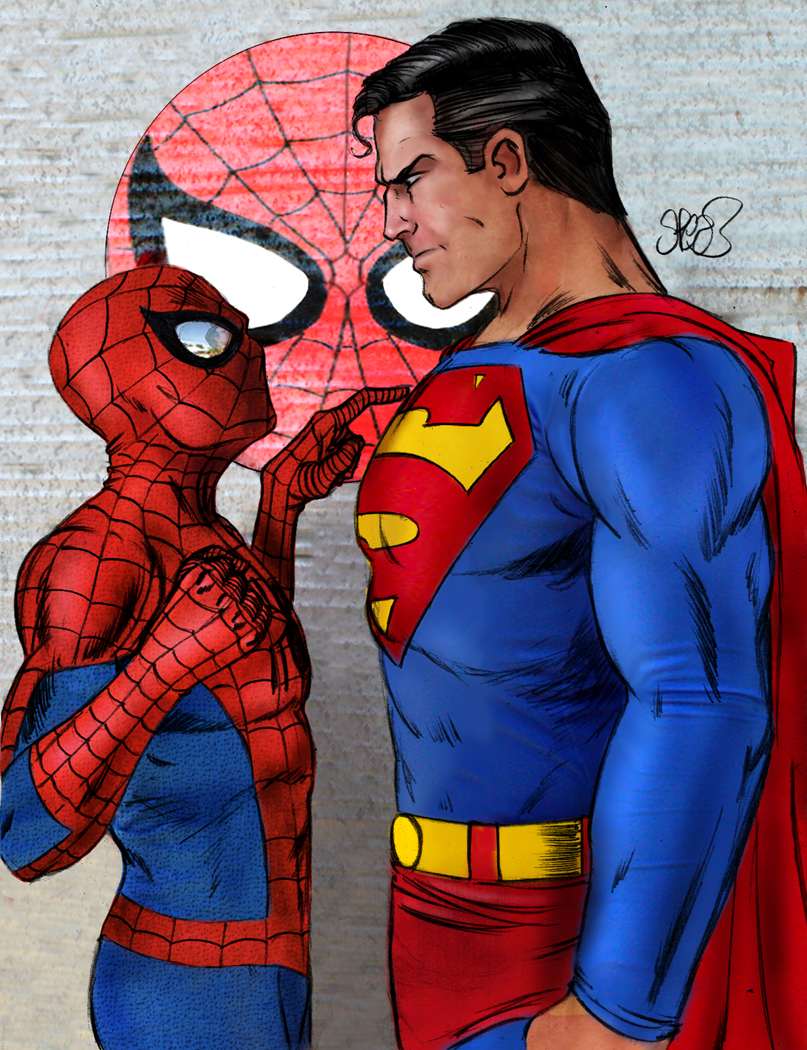 Spider-man vs Superman by MarkSpearsArt on DeviantArt