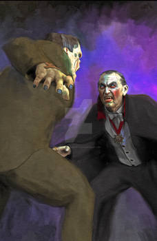 Frankenstein Monster vs Dracula by Mark Spears
