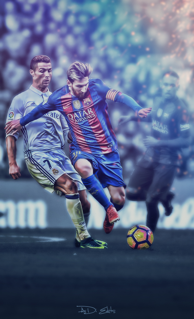 Messi and Ronaldo Football iPhone Wallpaper