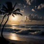 An idyllic Hawaiian beach coast ai