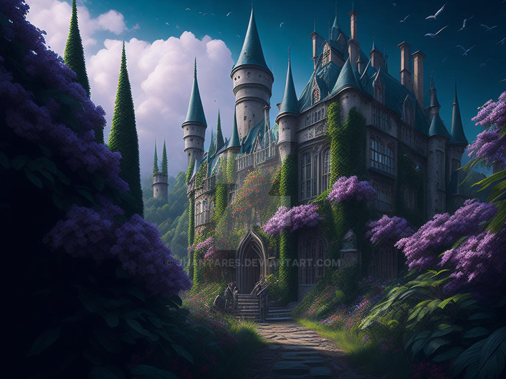 A magical enchanted wonderland castle ai by jhantares on DeviantArt