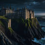 Majestic castle overlooking the sea in Cornwall ai