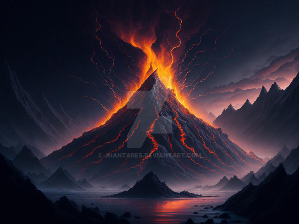 Volcano Deviantart A majestic volcano erupting ai by jhantares on DeviantArt