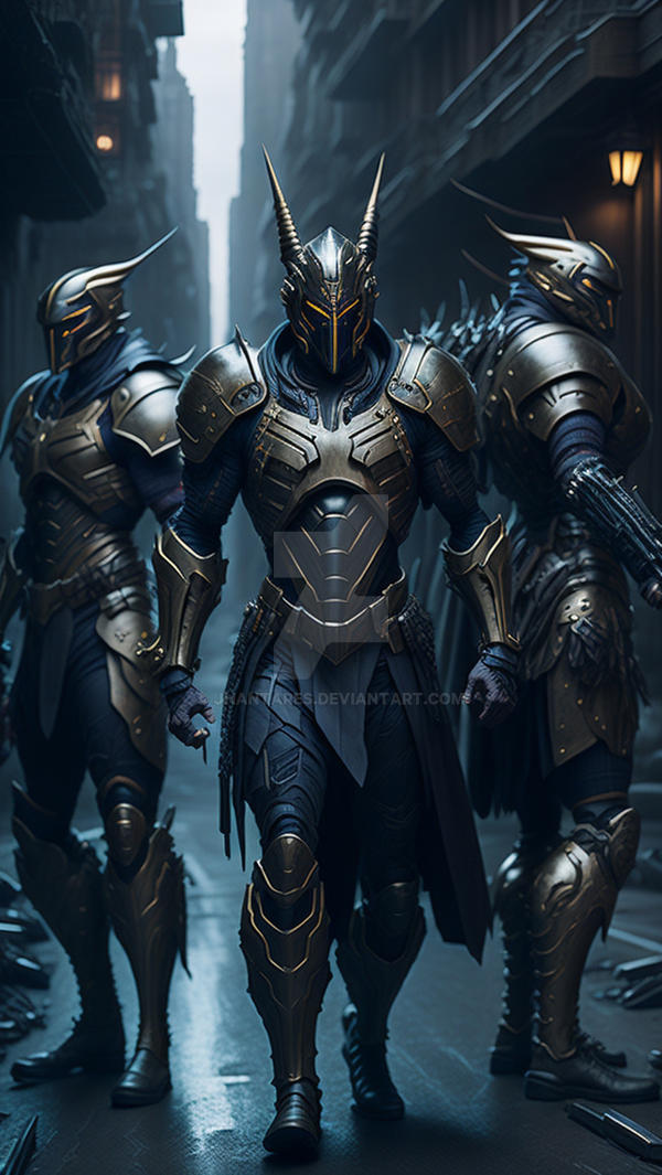 A group of warriors clad in advanced armor by jhantares on DeviantArt