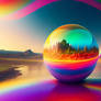 A macro atom in a surreal landscape