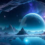 A surreal space scene
