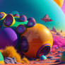An alien world of vibrant colors and shapes