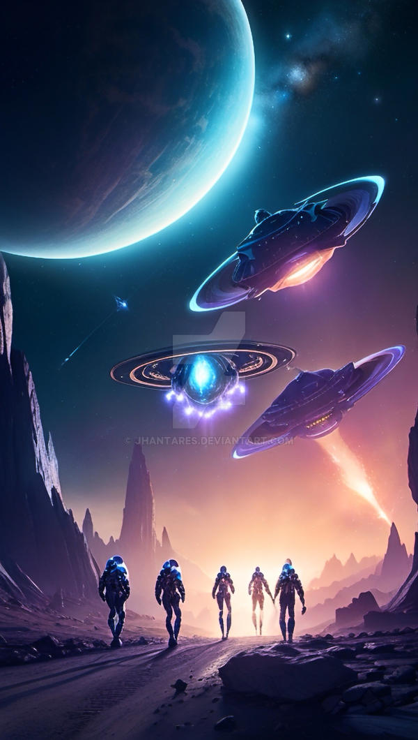 A alien leader and their followers by jhantares on DeviantArt