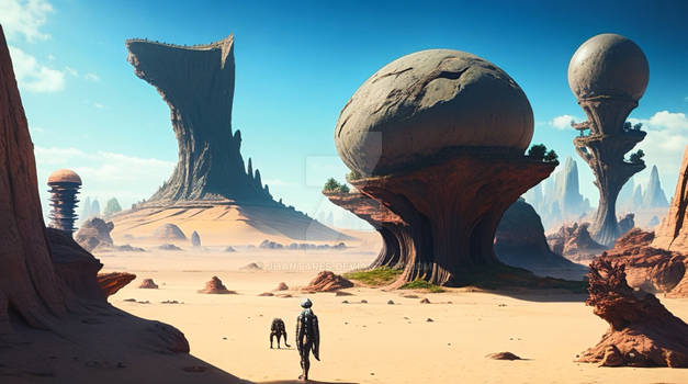 A surreal alien landscape