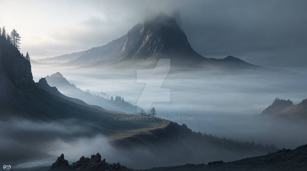 A foggy nightmare of a landscape