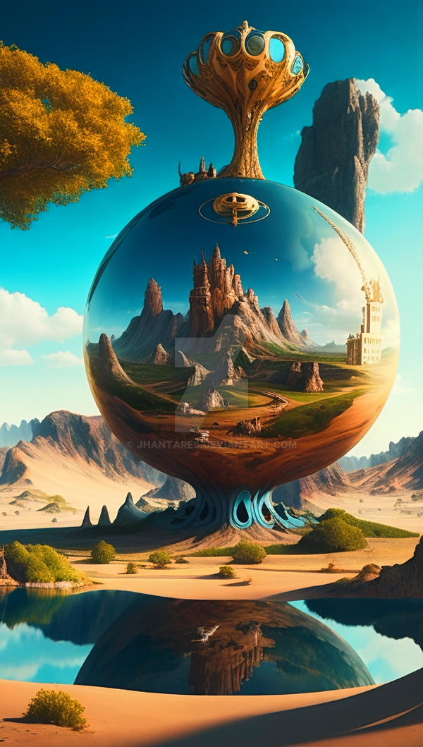 A fantastical landscape of surreal objects by jhantares on DeviantArt