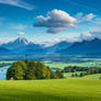 Chiemsee landscape with a vibrant sky