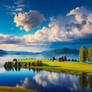A surreal Chiemsee landscape