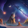 A fantastical ethereal realm of stars