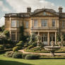 English country house with extravagant garden