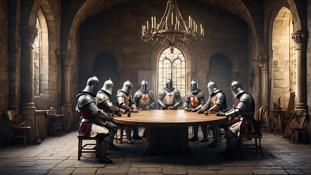 Knights of the round table in a castle by jhantares on DeviantArt