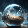 A translucent sphere traps eerie clouds