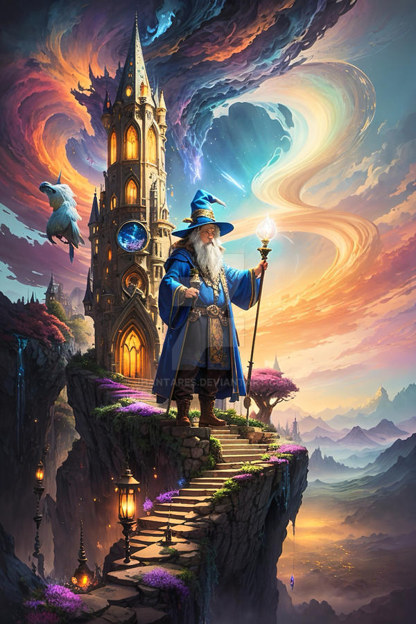 Whimsy Wizard A whimsical wizard inhabits a tower suspended by jhantares on DeviantArt