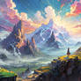 A majestic fairytale fantasy landscape