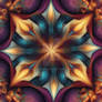 Kaleidoscopic geometric fractal pattern