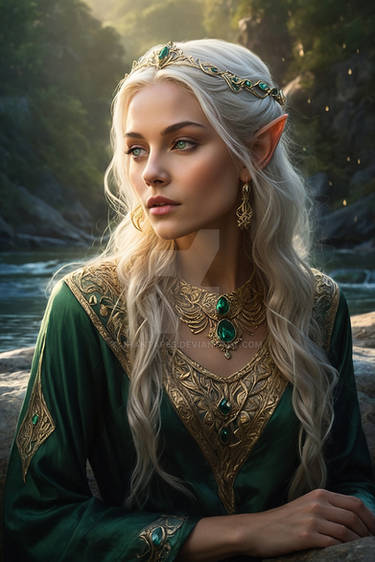 A regally serene elven woman