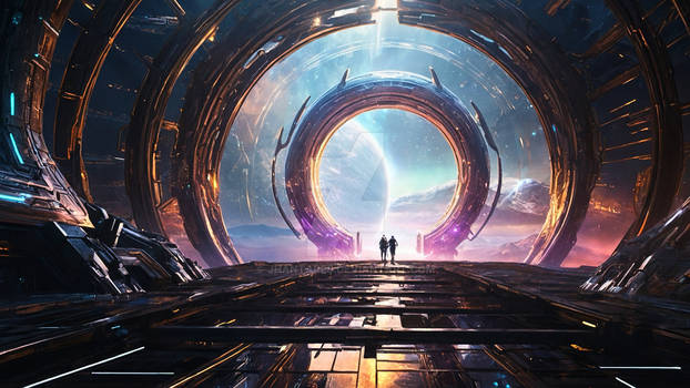 A futuristic scene the Star Gate landscape