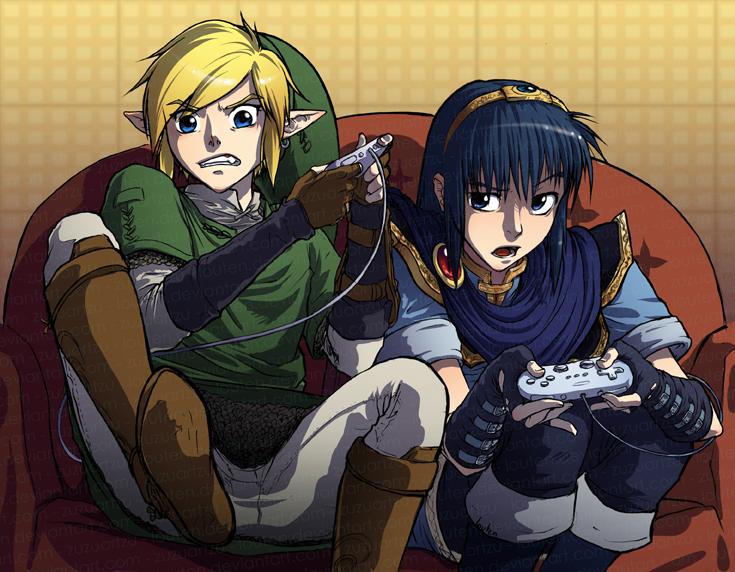 link and marth play brawl