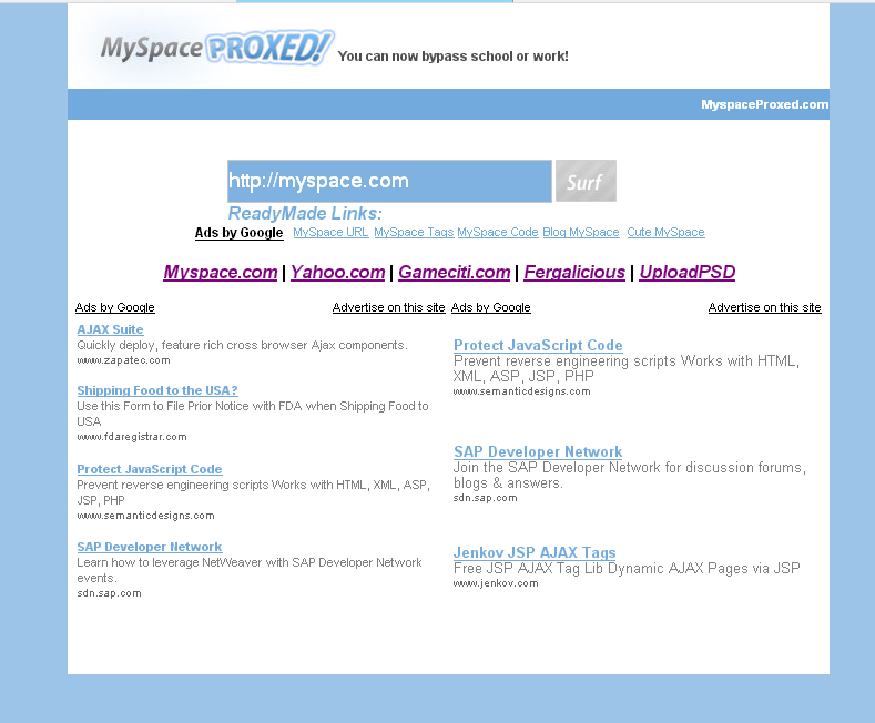 MyspaceProxed Template