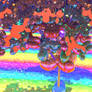 Psychedelic Heart Plant in Rainbow Field