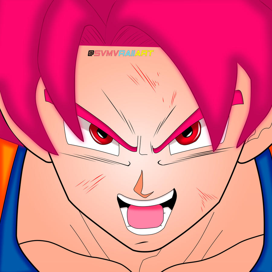 GOKU SSJRED, SUPER SAIYAN GOD by Svmvraiiart on DeviantArt