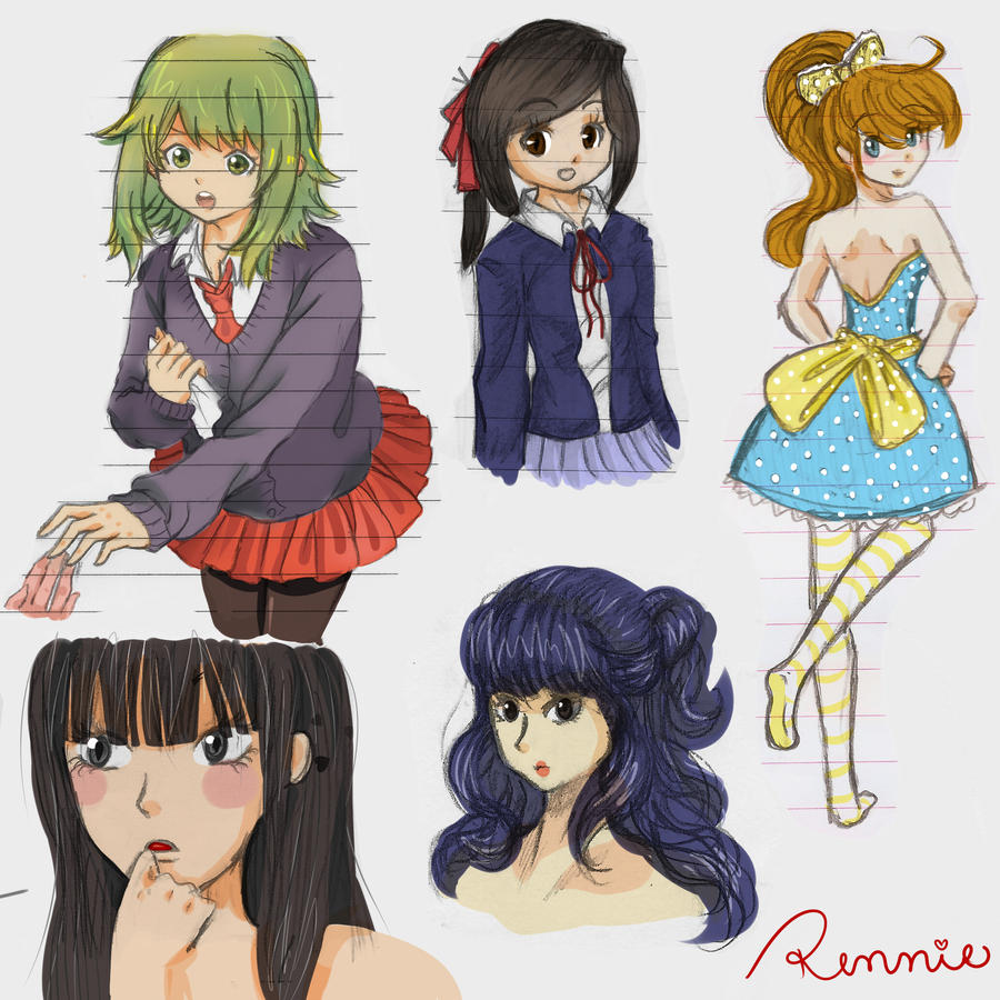 Sketches - during school - colored