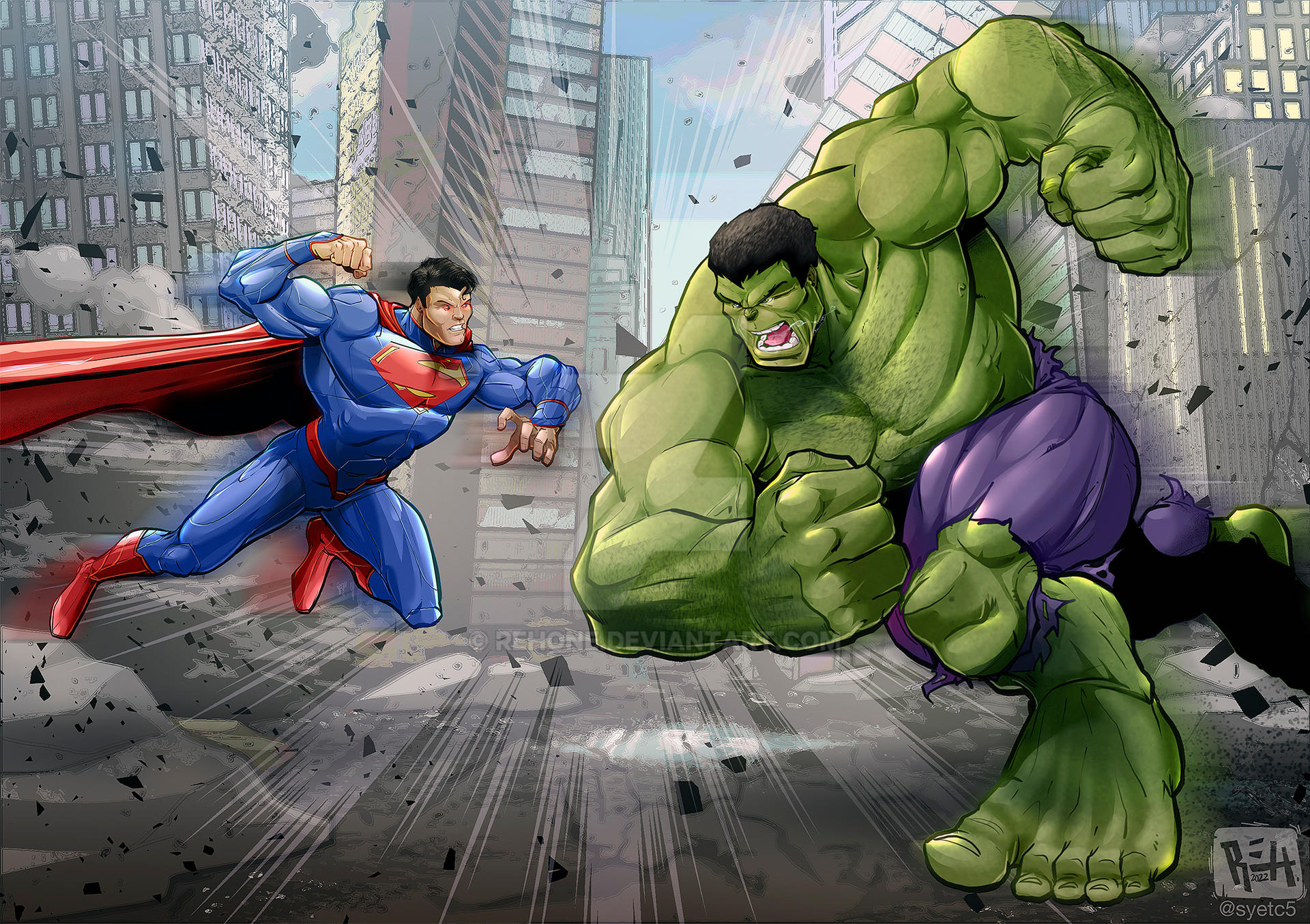 Comic Book Hero Battles: Superman vs Hulk by REHone on DeviantArt Comic Book Hero Battles: Superman vs Hulk by REHone on DeviantArt