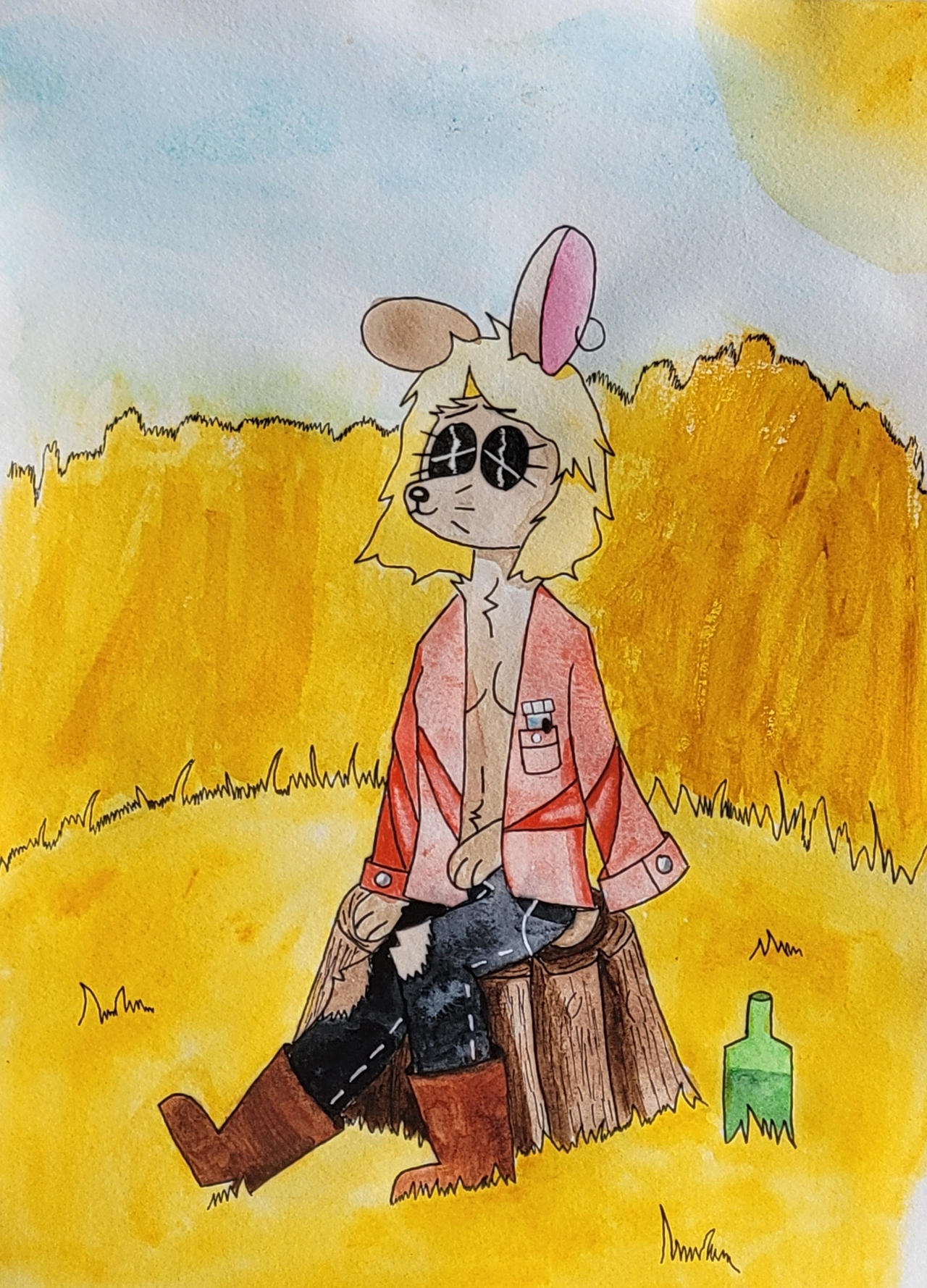 Rabbit in Field. by Kreepergayboy on DeviantArt