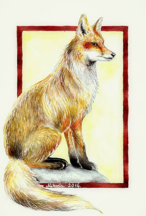 Fox, watercolor by red-fox-child