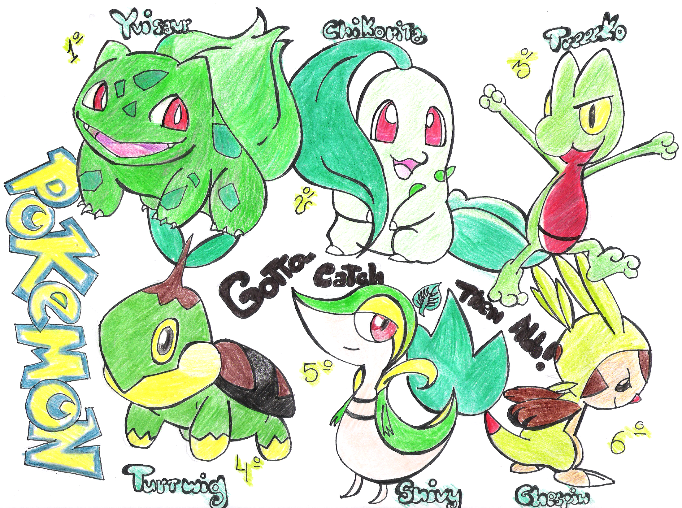 Pokemons inicialesl planta by Linachan97 on DeviantArt