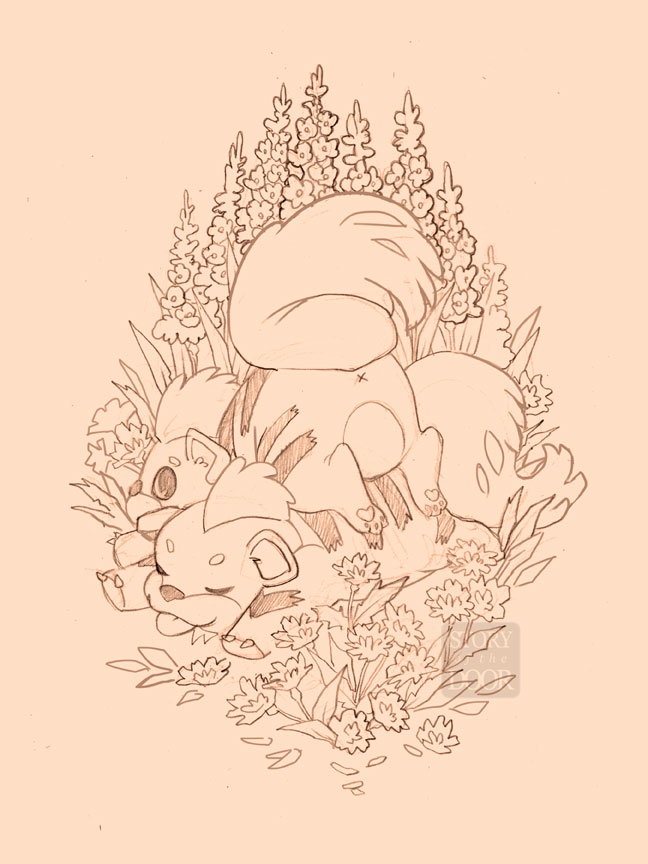 Fat Growlithe Fluffy Butts Lineart