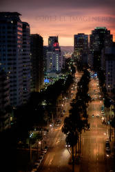 Downtown Long Beach, California, at Sunset