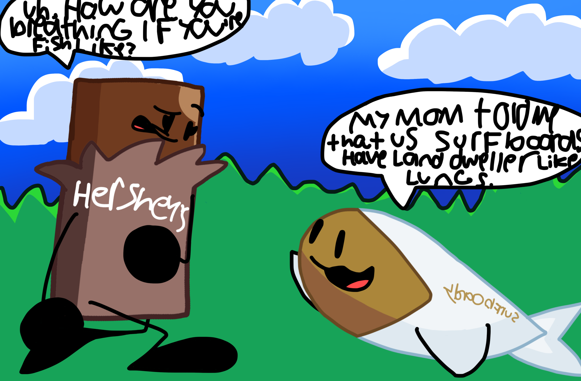 Surfboard n chocolate bar