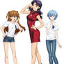 Asuka , Misato and Rei