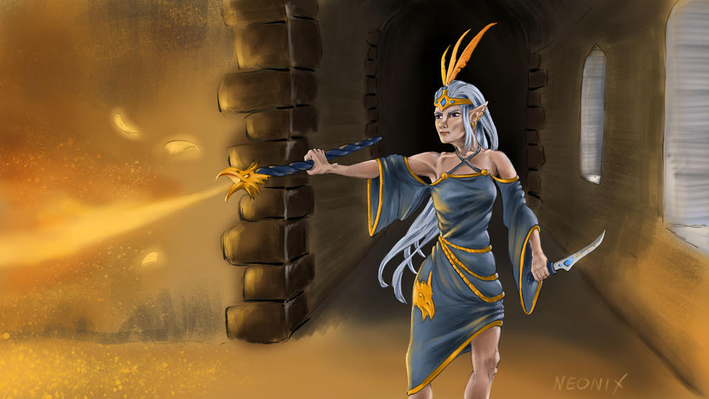 Moon Elf Pyromancer by NeonixComic on DeviantArt