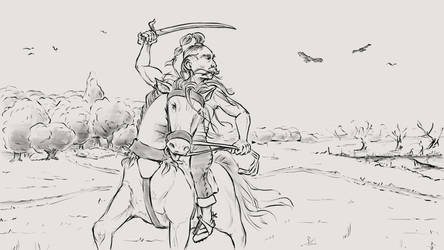 Mounted Warrior Sketch