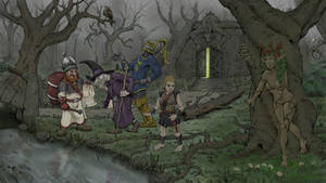Dungeon Entrace In The Misty Forest