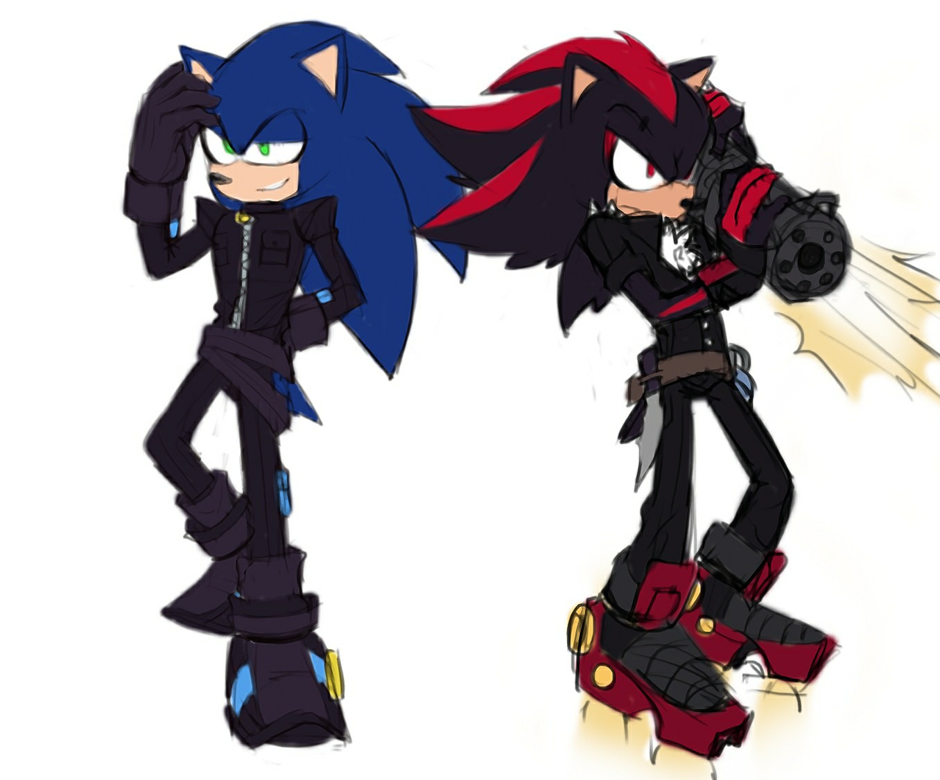 ง'̀-'́)ง  Sonic and shadow, Sonic art, Sonic