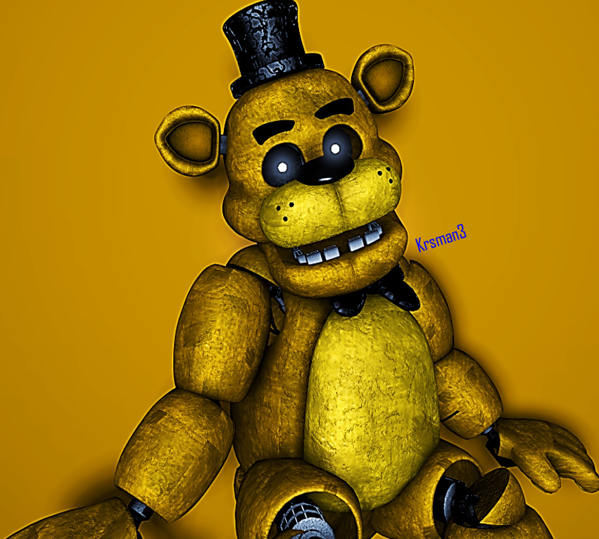 Fnaf 1 Yellow bear ( Golden Freddy ) dc2 render by dogeeatyt on DeviantArt