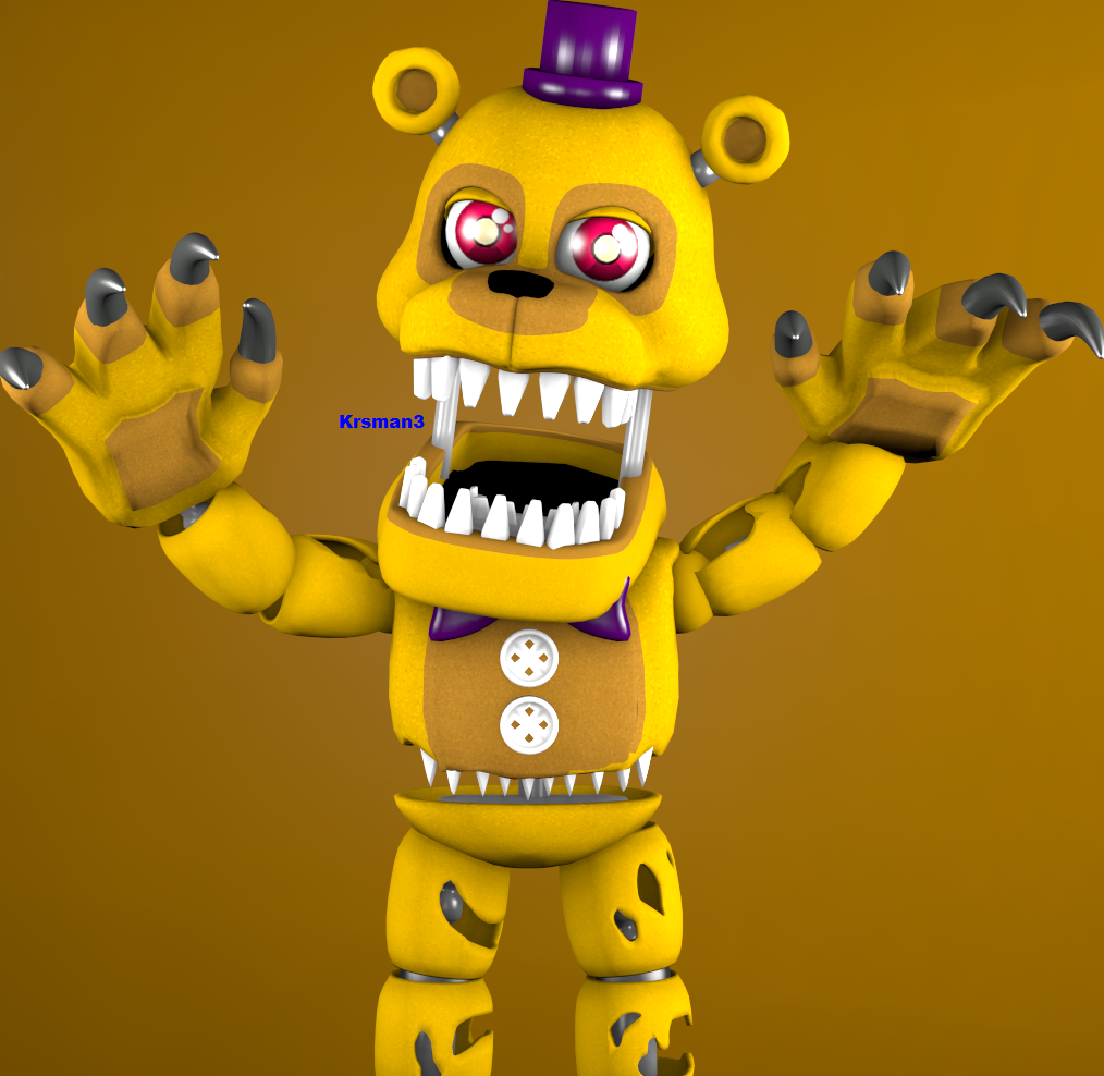 Nightmare Fredbear Character Render by TheUnbearable101 on DeviantArt